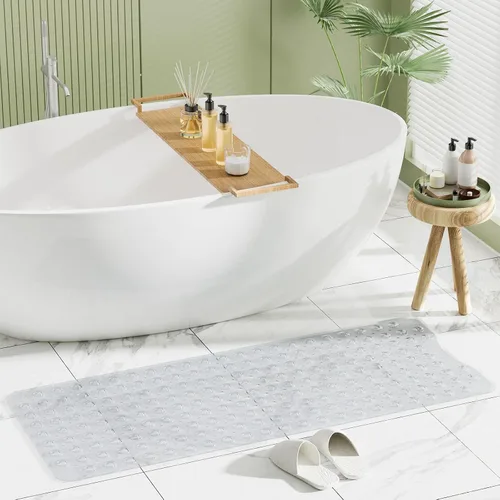 Miniatura 7 de AmazerBath Tapete de ducha antideslizante de 40 x 16 pulgadas, tapete de ducha con ventosas y agujeros de drenaje, tapete de baño antideslizante