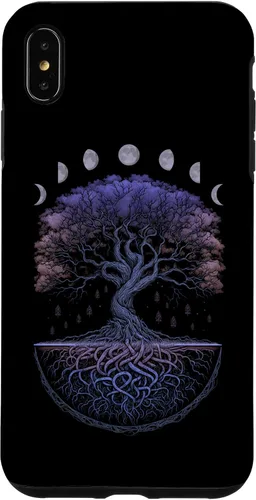 Miniatura 11 de Funda para iPhone 11 Pro Max Yggdrasil nórdico árbol de la vida vikinga fases de la luna
