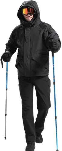 Miniatura 7 de FREE SOLDIER Pantalones cargo con vellón Softshell para hombre, para nieve, esquí, senderismo, con cinturón