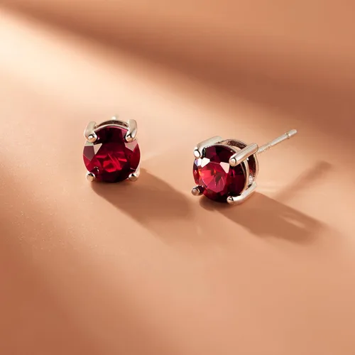 Miniatura 11 de Amazon Essentials Aretes redondos de plata de ley con piedra natal (anteriormente colección Amazon)