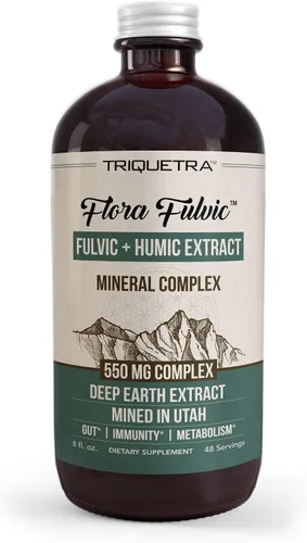 Flora Fulvic | Ácido fúlvico + complejo de ácido húmico – 550 mg | Minado en Utah, extracto prehistórico de tierra profunda | Inmunidad, intestino,