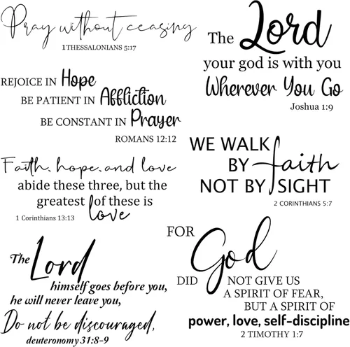 BBTO Calcomanías de Versículos Bíblicos Adhesivas Inspiradoras, Calcomanías de Pared con Citas Religiosas Motivacionales, Adhesivos de Escritura