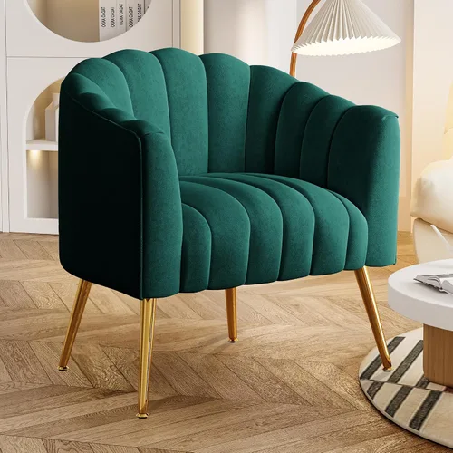 Miniatura 15 de Dewhut Silla decorativa de calabaza de gran tamaño, modernas y cómodas sillas tapizadas de terciopelo, sillón individual de lujo para sala de estar