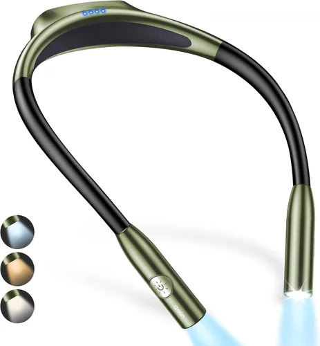 Miniatura 11 de Gritin - Luz de Lectura para el Cuello LED, Luz de Libro para Leer en la Cama - Cuidado de los Ojos, 3 Colores, Brillo Ajustable, Brazos Flexibles