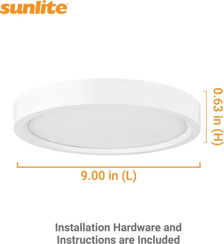 Miniatura 4 de Sunlite Mini panel redondo LED de 9 pulgadas, 18 W (75 W = ), 1100 lúmenes, 30K/40K/50K CCT seleccionable, regulable, acabado blanco, vida útil
