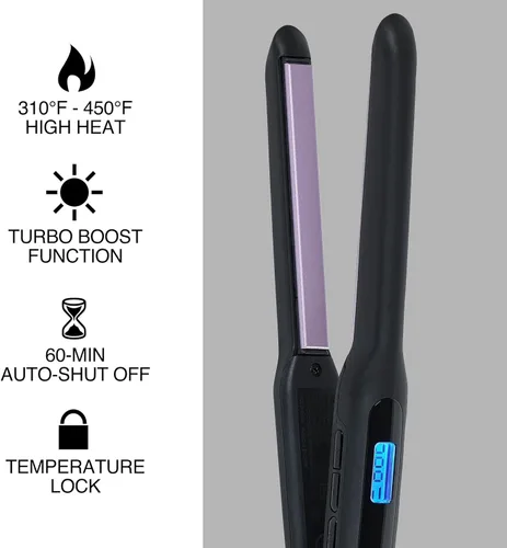 Miniatura 4 de Remington Plancha plana de 1/2 pulgada, alisador de cabello con tecnología antiestática, calentamiento de 15 segundos y apagado automático de 60