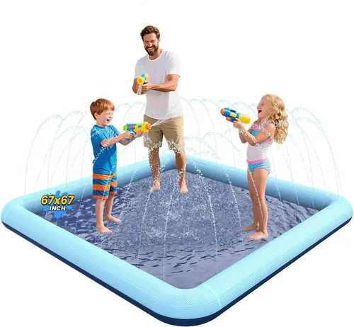 Miniatura 22 de VISTOP - Alfombrilla antideslizante para niños y perros, juguetes acuáticos de verano para piscinas de aspersión - Alfombrilla divertida para jugar