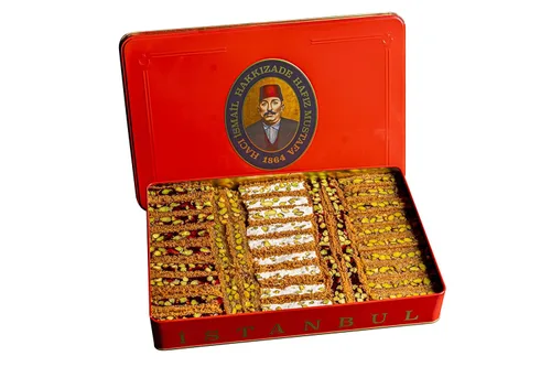 Miniatura 19 de Hafiz Mustafa 1864 Istanbul Baklava - Caja de pastelería - Bocadillos de postre de Baklava horneados hechos de hojas de masa filo fresca, pistacho