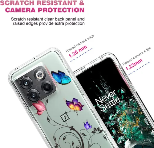 Miniatura 2 de Funda para OnePlus 10T/OnePlus Ace Pro CPH2415 con protector de pantalla de vidrio templado, cuerpo completo transparente con protección de diseño