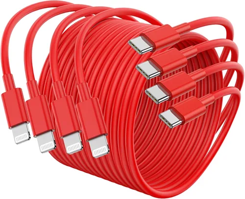 Miniatura 14 de Paquete de 4 cables USB C a Lightning de 6 pies, cable de carga rápida para iPhone 14, repuesto para el cable de carga original de Apple para iPhone