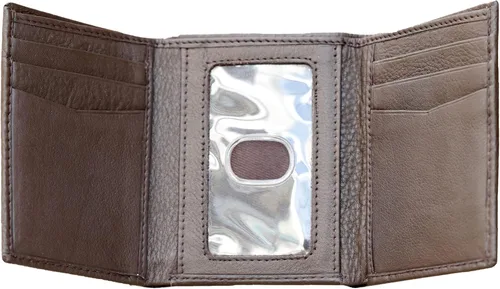 Miniatura 4 de ELIZO Billeteras Trifold para Hombres Cartera de Cuero REAL Slim Billetera Minimalista Compacto RFID Bloqueo - Java, Java, Trifold