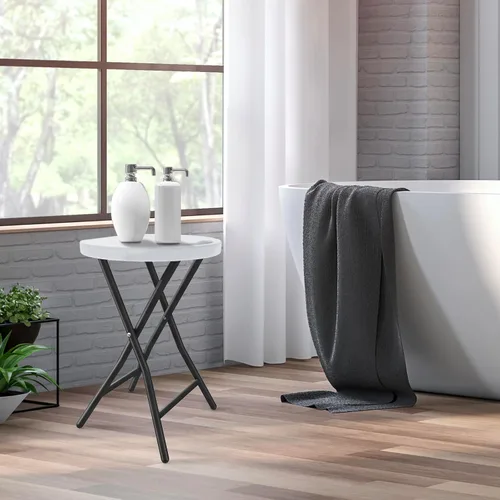 Miniatura 5 de TAVR Furniture Silla Plegable Portátil con Asa, Taburete Plegable Redondo de Servicio Pesado con Capacidad de 500 Libras para Adultos, Taburete