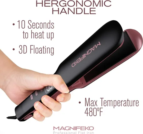 Miniatura 6 de Plancha de pelo de cerámica - Plancha - Plancha de Cabello Profesional (Negro)