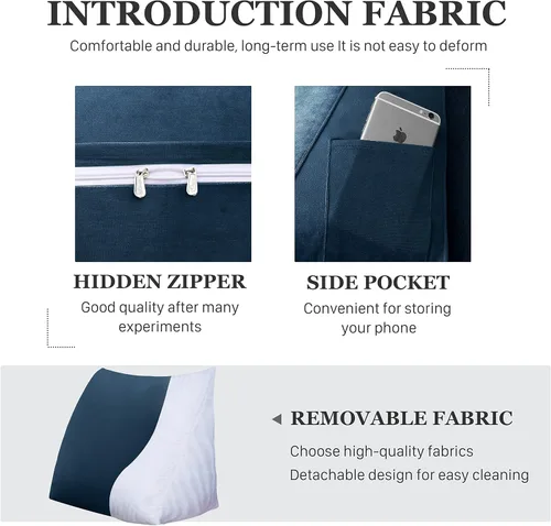 Miniatura 4 de Almohada de lectura triangular pequeña para cama, almohada de cuña para cabecero, almohada de apoyo para la espalda para sentarse en la cama, sofá