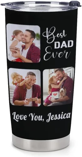Miniatura 17 de Taza personalizada con foto y texto para hombres y mujeres, regalo para papá, mamá, familias y amigos, taza de viaje con foto e imagen