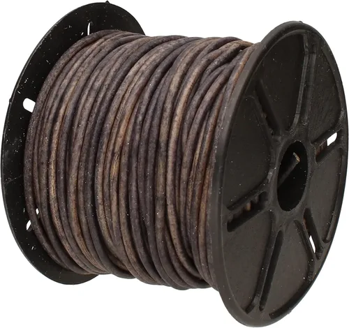 Miniatura 49 de The Beadsmith Cordón de cuero – Negro – Bobina de 0.039 in – 5 yardas/14.8 ft – Tanga de cuero indio ideal para trenzar, cuentas, collares, cordones