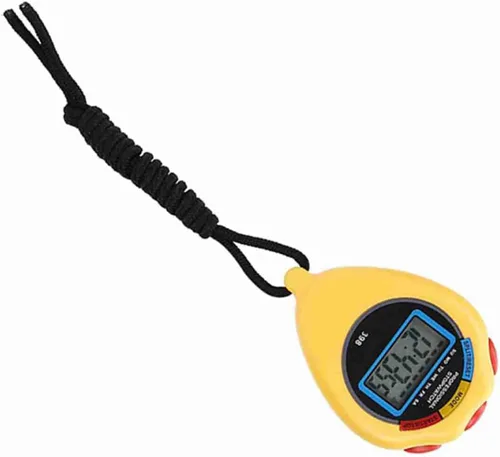 Drfeify Cronómetro profesional multifuncional con temporizador deportivo para carreras, amplio uso en gimnasia, con material superior Amarillo
