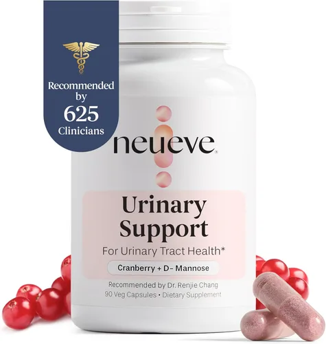 NeuEve Suplementos urinarios de arándano y D manosa para defensa de la salud urinaria, ingredientes totalmente naturales | 90 cápsulas veganas