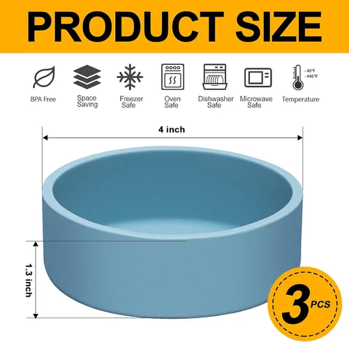 Miniatura 3 de Molde y sartén de huevo para freidora de aire de silicona 3 Pack - Fabricante de bocados de huevo reutilizable para horno y microondas - Azul