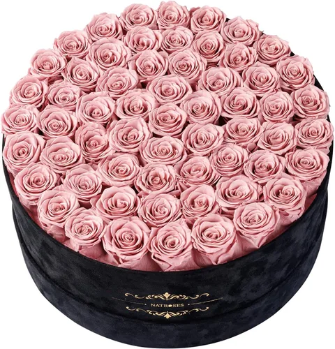 Miniatura 8 de NATROSES 27 Rosas Preservadas para Siempre en una Caja, Flores Preservadas para Entrega de Cumpleaños, para Mamá, Buttermilk Suero de mantequilla