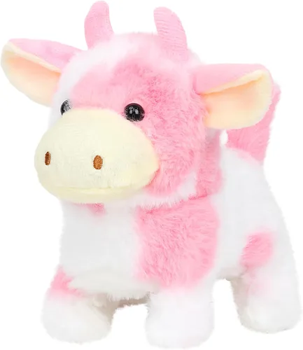 Miniatura 13 de Easfan Walking Black Cow - Juguete electrónico interactivo de peluche para mascotas con sonidos y movimientos en movimiento, juguete educativo