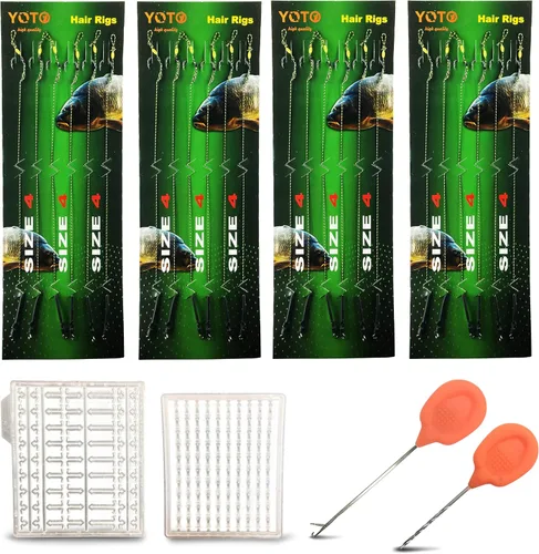 Miniatura 9 de YOTO Equipo de pesca de carpa, 24 piezas, equipo de pesca de carpa con gancho ancho de hueco, kit de pesca de carpa con accesorios de carpa, 24