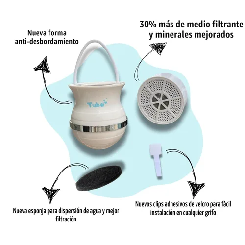 Miniatura 5 de Filtro de Baño Tubo 2.0 - El Filtro de Agua de Baño Original de 8 Etapas para Grifo de Tina - Elimina el 99% del Cloro y Contaminantes - Sin BPA