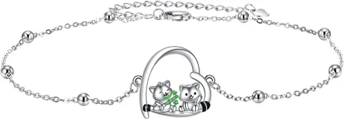 Pingüinoconejillo de indiashipopótamomano de hamsadinosauriogatolibélulacorazónmontañasetaárbol de la vidapulseras de pingüinos regalos de plata de