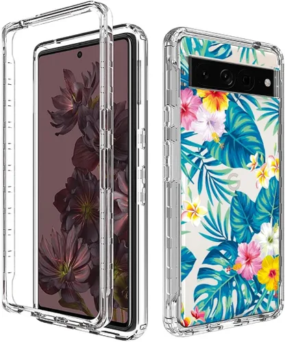 Miniatura 6 de Funda para Pixel 7 Pro/Google 7 Pro, funda protectora de TPU transparente floral a prueba de golpes para Google Pixel 7 Pro (flores y hojas)