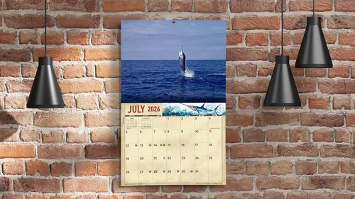 Miniatura 7 de The KING Company-Monster Calendars - Calendario de pared de pesca de agua salada 2026, tamaño XL, 14 x 22 pulgadas, calendario de pesca deportiva