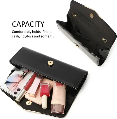 Miniatura 6 de Bolso de mano de cuero de charol para mujer, elegante bolso cruzado para el hombro, bolso para Navidad, boda, fiesta, baile de graduación