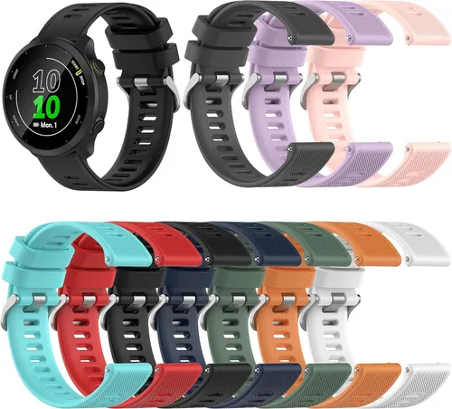 Miniatura 2 de Compatible con Garmin Forerunner 158/Forerunner 55, 0.787 in de ancho, correa de silicona de repuesto para Garmin Forerunner 158/Forerunner