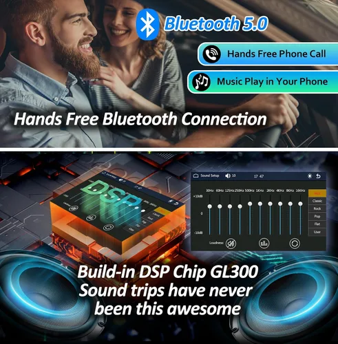 Miniatura 3 de COREHAN Estéreo de auto doble DIN – Estéreo de coche con pantalla táctil de 10 pulgadas con Bluetooth, cámara de respaldo, audio para automóvil