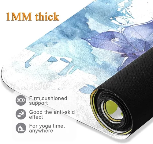 Miniatura 4 de Dragonfly Painting Yoga Mat Non-Slip Fitness Mat for Pilates, Workout & Home Gym, 71x26 Inch Yoga Mats for Enhanced Yoga Practice