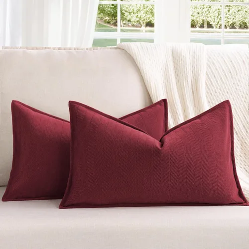 Miniatura 32 de ZWJD Fundas de Almohada para Lanzar de Color Rust 18x18 Juego de 2 Fundas de Almohada de Chenilla con Diseño Elegante Fundas de Almohada Decorativas