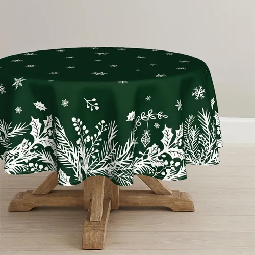 Miniatura 11 de Horaldaily Mantel de Navidad rectangular de 60 x 84 pulgadas, diseño de hojas florales, lavable, para decoración de fiestas, pícnic, cenas Rojo