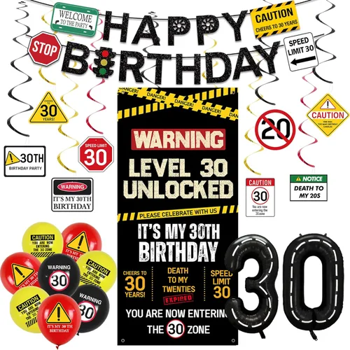 Miniatura 9 de Roetyce Decoraciones de cumpleaños número 10 para niños y niñas, pancarta negra de un dígito con la frase "I'm 10", globos colgantes en espirales