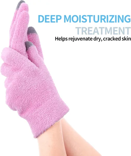 Miniatura 5 de Guantes hidratantes para manos secas, guantes de algodón para eccema con buen forro para pantalla táctil, guantes de spa para mujeres y hombres