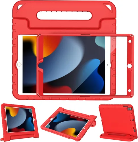 Miniatura 10 de LTROP Funda infantil para iPad de 9ª/8ª/7ª generación (2021/2020/2019), iPad 10.2 con protector de pantalla integrado, funda para niños con soporte