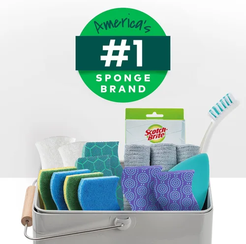 Miniatura 14 de Scotch-Brite - Esponjas resistentes para restregar con resistencia a los olores, aptas para lavavajillas, esponjas de cocina para fregado intenso