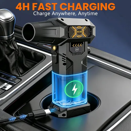 Miniatura 5 de Plumero de aire eléctrico, soplador de aire comprimido de alta velocidad de 380,000 RPM, repuesto de latas de aire desechables, velocidad ajustable