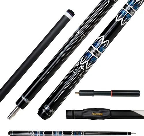 Miniatura 28 de Taco de billar de fibra de carbono de Moyerely, palo de taco de 11.8mm/12.5mm de baja deflexión, palo de piscina profesional con estuche