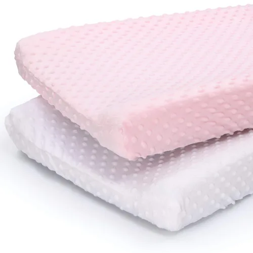 Miniatura 8 de The Peanutshell Minky Dot - Funda para cambiador de pañales, funda ultrasuave para colchoneta de bebé para niñas, se adapta a almohadillas