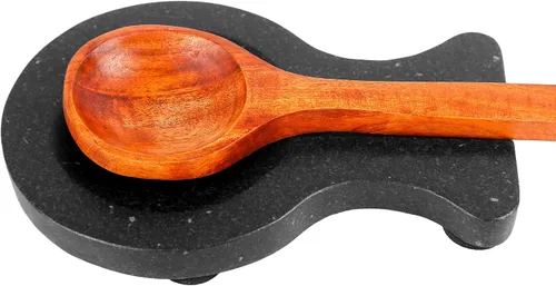 Miniatura 8 de Soporte para cuchara de mármol, soporte para cucharón, soporte de cuchara de mármol para estufa de cocina, resistente, apto para lavavajillas