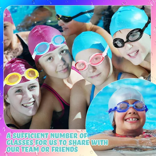 Miniatura 6 de Macarrie Paquete de 50 gafas de natación para niños, gafas de natación para niños, gafas de natación antivaho sin fugas