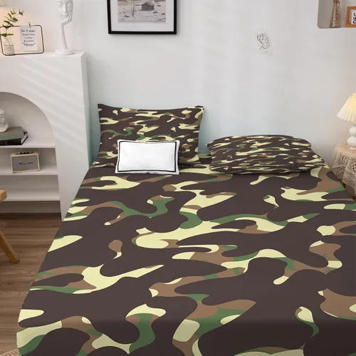 Miniatura 3 de Sábanas de camuflaje tamaño individual – Sábanas de camuflaje para niños y niñas, juego de sábanas militares, microfibra suave, bolsillo profundo