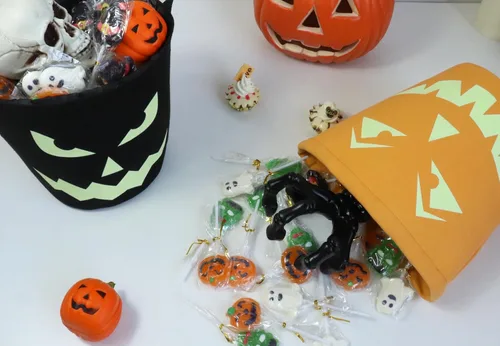 Miniatura 6 de 2 bolsas de dulces multiusos para Halloween con diseño de calabaza
