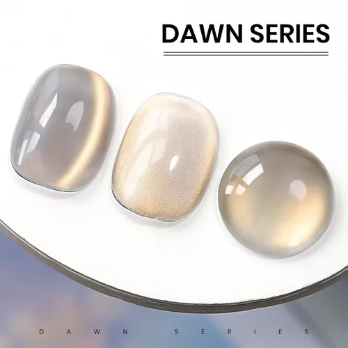 Miniatura 3 de MIZHSE Esmalte de uñas de gel de ojo de gato gris, esmalte de gel magnético de vidrio efecto amanecer, efecto de gatito de cristal con barra