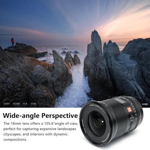 Miniatura 3 de VILTROX 16mm F1.8 f/1.8 Lente de Enfoque Automático Gran Angular FE de Montura Completa con Pantalla LCD de Nivel Profesional Compatible con Cámaras