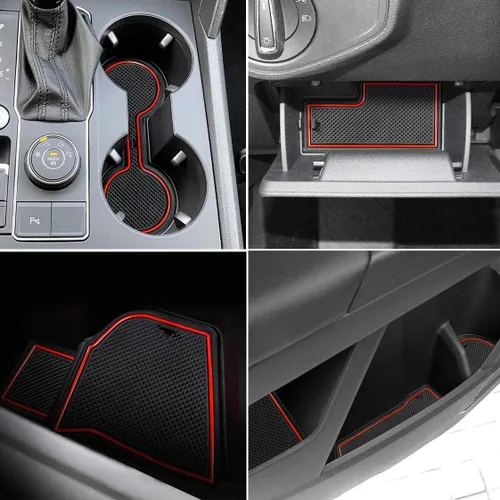 Miniatura 8 de Auovo Portavasos para puerta para Volkswagen VW Atlas Accesorios 2023 2022-2018 Interior personalizado para consola de automóvil, portavasos de Negro
